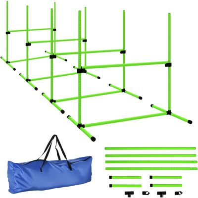 Pawhut Set Agility per cani 4 pezzi regolabile in altezza - attrezzatura Agility con 4 sbarre, borsa da trasporto, 99 x 65 x 94 cm, Verde Aosom Italy Pawhut Set Agility per cani 4 pezzi regolabile in altezza - attrezzatura Agility con 4 sbarre, borsa da trasporto, 99 x 65 x 94 cm, Verde Aosom Italy