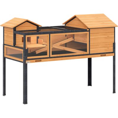 Pawhut Casa per tartarughe su 2 piani, con finestre, rampe, accessori, in legno e acciaio, Giallo Aosom Italy Pawhut Casa per tartarughe su 2 piani, con finestre, rampe, accessori, in legno e acciaio, Giallo Aosom Italy