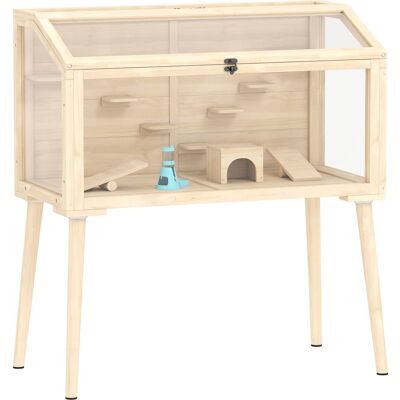 Pawhut Gabbia per criceti, recinto per criceti nani, gabbia per piccoli animali con accessori, bottiglia d'acqua, 110 x 52 x 101 cm, legno, plastica Aosom Italy Pawhut Gabbia per criceti, recinto per criceti nani, gabbia per piccoli animali con accessori, bottiglia d'acqua, 110 x 52 x 101 cm, legno, plastica Aosom Italy