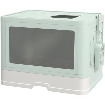 Pawhut Lettiera per Gatti Chiusa con Coperchio e Doppia Entrata, Cassetto Estraibile, Paletta e Spazzola, Verde Aosom Italy Pawhut Lettiera per Gatti Chiusa con Coperchio e Doppia Entrata, Cassetto Estraibile, Paletta e Spazzola, Verde Aosom Italy