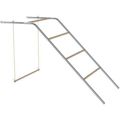 Pawhut Posatoio per galline a 5 livelli in legno di pino e acciaio, scala e altalena, 82 x 150 x 110 cm, argento Aosom Italy Pawhut Posatoio per galline a 5 livelli in legno di pino e acciaio, scala e altalena, 82 x 150 x 110 cm, argento Aosom Italy