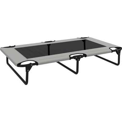 Pawhut Letto per Cani Grandi Pieghevole con Tessuto a Rete da Interno ed Esterno, 107x61x20 cm, Grigio Chiaro Aosom Italy Pawhut Letto per Cani Grandi Pieghevole con Tessuto a Rete da Interno ed Esterno, 107x61x20 cm, Grigio Chiaro Aosom Italy
