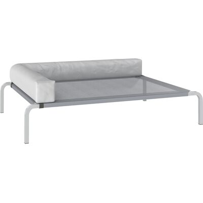 Pawhut Lettino per Cani Rialzato di 20 cm con Cuscino a L, in Poliestere e Acciaio, 110x75x30 cm, Grigio e Argento Aosom Italy Pawhut Lettino per Cani Rialzato di 20 cm con Cuscino a L, in Poliestere e Acciaio, 110x75x30 cm, Grigio e Argento Aosom Italy