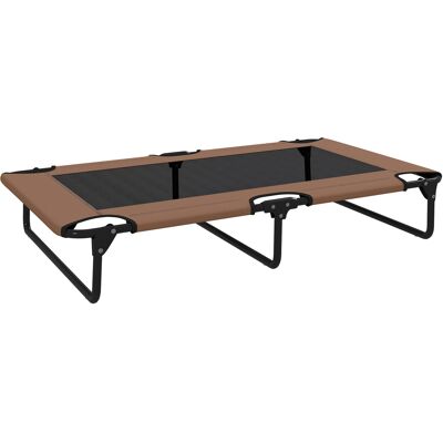 Pawhut Letto per Cani Grandi Pieghevole con Tessuto a Rete da Interno ed Esterno, 107x61x20 cm, Marrone Aosom Italy Pawhut Letto per Cani Grandi Pieghevole con Tessuto a Rete da Interno ed Esterno, 107x61x20 cm, Marrone Aosom Italy