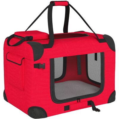 Pawhut Trasportino per Cani Pieghevole 60x41,5x41 cm con Finestre in Rete Cuscino Morbido e 2 Maniglie per Cani Miniatura e Gatti Rosso Aosom Italy Pawhut Trasportino per Cani Pieghevole 60x41,5x41 cm con Finestre in Rete Cuscino Morbido e 2 Maniglie per Cani Miniatura e Gatti Rosso Aosom Italy