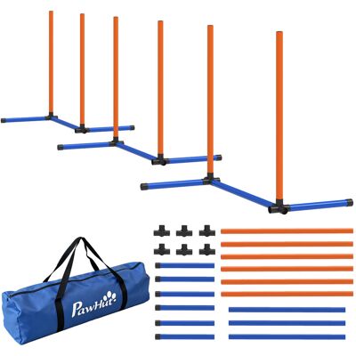 Pawhut Set Agility per Cani 3 pezzi Attrezzatura Agility con pali da slalom Borsa da trasporto Set di allenamento per tutte le taglie Arancione Aosom Italy Pawhut Set Agility per Cani 3 pezzi Attrezzatura Agility con pali da slalom Borsa da trasporto Set di allenamento per tutte le taglie Arancione Aosom Italy