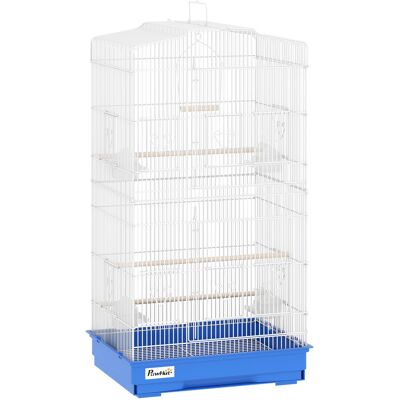 Pawhut Gabbia per Uccelli Voliera in Metallo con 4 Mangiatoie, 3 Posatoi, Altalena e Vassoio Estraibile, Maniglia, 46,5x35,5x92 cm, Blu Aosom Italy Pawhut Gabbia per Uccelli Voliera in Metallo con 4 Mangiatoie, 3 Posatoi, Altalena e Vassoio Estraibile, Maniglia, 46,5x35,5x92 cm, Blu Aosom Italy