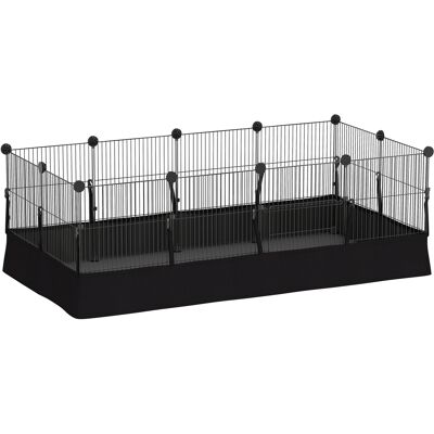 Pawhut Recinto aperto, recinto con 12 pannelli, recinto per piccoli animali, conigli, porcellini d'India, 120x60x40 cm, Nero Aosom Italy Pawhut Recinto aperto, recinto con 12 pannelli, recinto per piccoli animali, conigli, porcellini d'India, 120x60x40 cm, Nero Aosom Italy