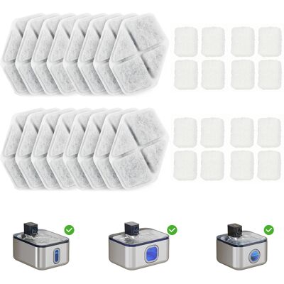 Pawhut 16 pz Filtro Fontana Acqua Gatto, Dispenser d'Acqua Filtrata per Gatti e Cani, Sistema di Filtrazione Triplo, Bianco Aosom Italy Pawhut 16 pz Filtro Fontana Acqua Gatto, Dispenser d'Acqua Filtrata per Gatti e Cani, Sistema di Filtrazione Triplo, Bianco Aosom Italy