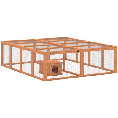 Pawhut Recinto per conigli in legno con 2 porte Casetta rifugio per 2-4 conigli nani 180,4 x 150 x 48 cm Arancione Aosom Italy Pawhut Recinto per conigli in legno con 2 porte Casetta rifugio per 2-4 conigli nani 180,4 x 150 x 48 cm Arancione Aosom Italy