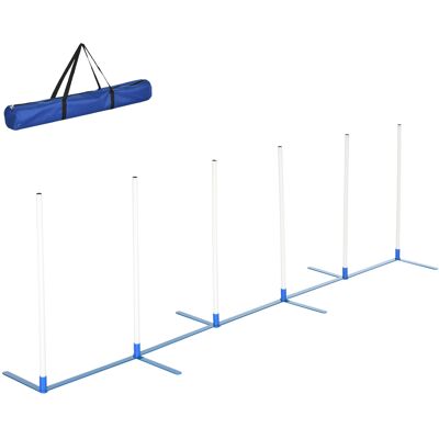 Set di Agilità per Cani PawHut - 6 Pali, Sacco, per Superfici Piatte Set di Agilità per Cani PawHut - 6 Pali, Sacco, per Superfici Piatte