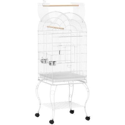 Pawhut Gabbia per Uccelli con Ruote e Ripiano 51x51x153 cm con Parte Superiore Ribaltabile Ciotole e Vassoio Estraibile Bianco Aosom Italy Pawhut Gabbia per Uccelli con Ruote e Ripiano 51x51x153 cm con Parte Superiore Ribaltabile Ciotole e Vassoio Estraibile Bianco Aosom Italy