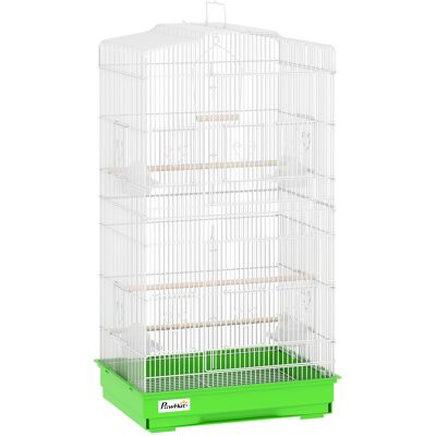 Pawhut Gabbia per Uccelli Voliera in Metallo con 4 Mangiatoie 3 Posatoi Altalena e Vassoio Estraibile Maniglia 46,5x35,5x92 cm Verde Aosom Italy Pawhut Gabbia per Uccelli Voliera in Metallo con 4 Mangiatoie 3 Posatoi Altalena e Vassoio Estraibile Maniglia 46,5x35,5x92 cm Verde Aosom Italy