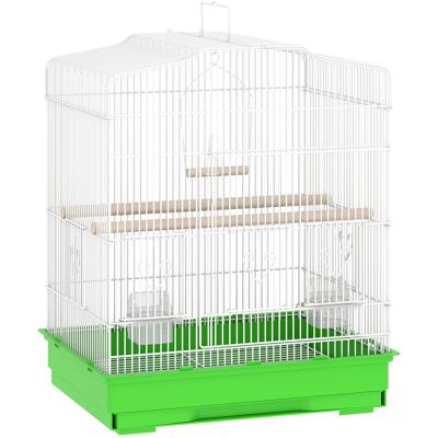 Pawhut Gabbia per Uccelli Voliera in Acciaio con 2 Mangiatoie 2 Posatoi Altalena e Vassoio Estraibile Maniglia 46,5x36x59 cm Verde Aosom Italy Pawhut Gabbia per Uccelli Voliera in Acciaio con 2 Mangiatoie 2 Posatoi Altalena e Vassoio Estraibile Maniglia 46,5x36x59 cm Verde Aosom Italy
