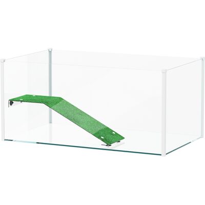 Pawhut Acquario per Tartarughe Terrario di Tartarughe con Piattaforma Rampa e Vista Panoramica 360° 60x35x28 cm Bianco Aosom Italy Pawhut Acquario per Tartarughe Terrario di Tartarughe con Piattaforma Rampa e Vista Panoramica 360° 60x35x28 cm Bianco Aosom Italy