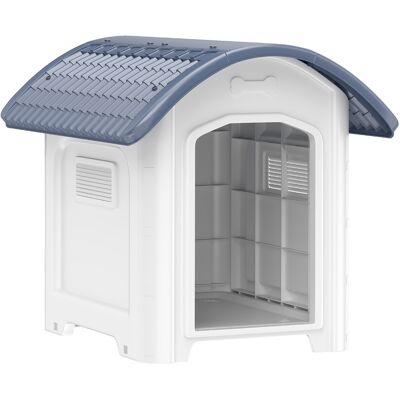 Pawhut Cuccia per Cane da Esterno, Casa per Cane in Plastica con Pavimento Rialzato e Amovibile, Tetto Impermeabile, Grigio Aosom Italy Pawhut Cuccia per Cane da Esterno, Casa per Cane in Plastica con Pavimento Rialzato e Amovibile, Tetto Impermeabile, Grigio Aosom Italy