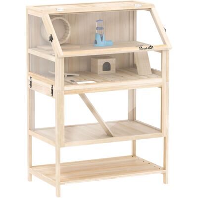 Pawhut Gabbia per Criceti in Legno a 3 Piani, Gabbia per Roditori con Fondo Estraibile, Ripiano, Ruota, Altalena, Rampa e Casetta, 80x53x117 cm, Legno Naturale Aosom Italy Pawhut Gabbia per Criceti in Legno a 3 Piani, Gabbia per Roditori con Fondo Estraibile, Ripiano, Ruota, Altalena, Rampa e Casetta, 80x53x117 cm, Legno Naturale Aosom Italy