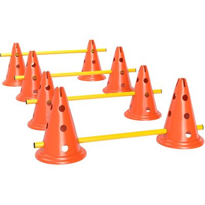 Pawhut Agilità per Cani con 8 Coni 8 e Barre, per Ostacolo Allenamento di Coordinazione, 80x22.5X30 cm, Arancione Aosom Italy Pawhut Agilità per Cani con 8 Coni 8 e Barre, per Ostacolo Allenamento di Coordinazione, 80x22.5X30 cm, Arancione Aosom Italy