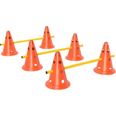 Pawhut Set 3 Pezzi Agility per Cani, Attrezzatura per Addestramento Cani, Set Ostacoli a Innesto con 6 Coni, 3 Ostacoli e Borsa, Arancione e Giallo Aosom Italy Pawhut Set 3 Pezzi Agility per Cani, Attrezzatura per Addestramento Cani, Set Ostacoli a Innesto con 6 Coni, 3 Ostacoli e Borsa, Arancione e Giallo Aosom Italy