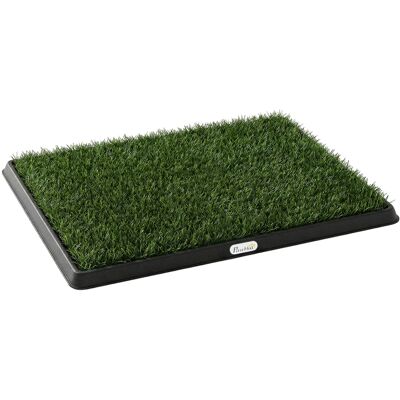 Pawhut Toilette per cani con 2 tappeti d'erba sintetica lavabili, WC per cuccioli, balcone e Casa, 63x50,5x3,5 cm, Nero e Verde Aosom Italy Pawhut Toilette per cani con 2 tappeti d'erba sintetica lavabili, WC per cuccioli, balcone e Casa, 63x50,5x3,5 cm, Nero e Verde Aosom Italy