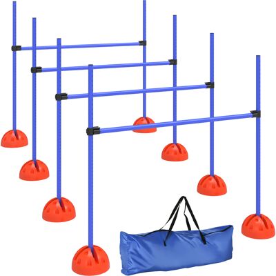 Pawhut Set Agility per cani con 4 ostacoli e borsa da trasporto per allenamento salti, 124x19,5x103 cm, Blu Aosom Italy Pawhut Set Agility per cani con 4 ostacoli e borsa da trasporto per allenamento salti, 124x19,5x103 cm, Blu Aosom Italy