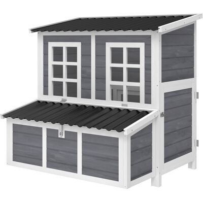 Pawhut Pollaio in Legno con Nido a 3 Scomparti, Cassetto Estraibile, Tetto Impermeabile e Porta-rampa, 100x86x100 cm, Grigio Aosom Italy Pawhut Pollaio in Legno con Nido a 3 Scomparti, Cassetto Estraibile, Tetto Impermeabile e Porta-rampa, 100x86x100 cm, Grigio Aosom Italy