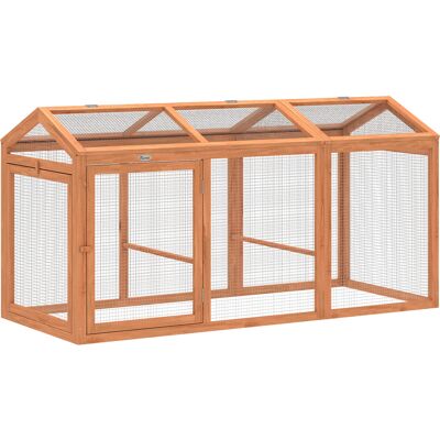 Pawhut Pollaio con recinto e posatoio in legno e metallo per 4 galline, 156x70,5x84 cm, Arancione Aosom Italy Pawhut Pollaio con recinto e posatoio in legno e metallo per 4 galline, 156x70,5x84 cm, Arancione Aosom Italy