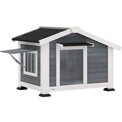 Pawhut Cuccia cane in legno impermeabile con tetto asfalto, 98x76x69,5 cm, Grigio Aosom Italy Pawhut Cuccia cane in legno impermeabile con tetto asfalto, 98x76x69,5 cm, Grigio Aosom Italy