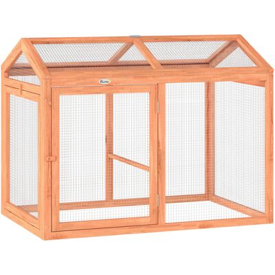 Pawhut Pollaio con recinto e posatoio per 2 galline, legno e metallo, 104x70,5x84 cm, Arancione Aosom Italy Pawhut Pollaio con recinto e posatoio per 2 galline, legno e metallo, 104x70,5x84 cm, Arancione Aosom Italy