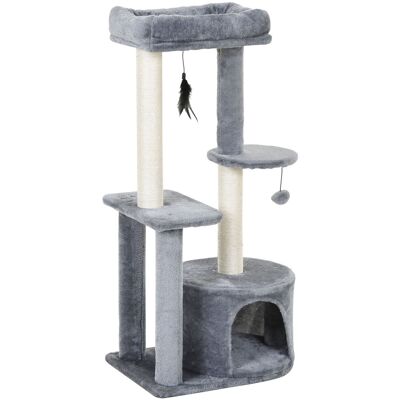 Pawhut Albero Tiragraffi per Gatti con Cuccia e Colonna In Sisal con Giocattoli sospesi Stabili Altezza 147 cm Aosom Pawhut Albero Tiragraffi per Gatti con Cuccia e Colonna In Sisal con Giocattoli sospesi Stabili Altezza 147 cm Aosom