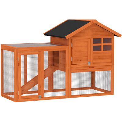 Pawhut Conigliera a 2 Piani con Tetto Bituminoso Impermeabile, Recinto Esterno, Rampa e Porte, in Legno, 123,5x62,6x92,5 cm, Arancione Aosom Italy Pawhut Conigliera a 2 Piani con Tetto Bituminoso Impermeabile, Recinto Esterno, Rampa e Porte, in Legno, 123,5x62,6x92,5 cm, Arancione Aosom Italy