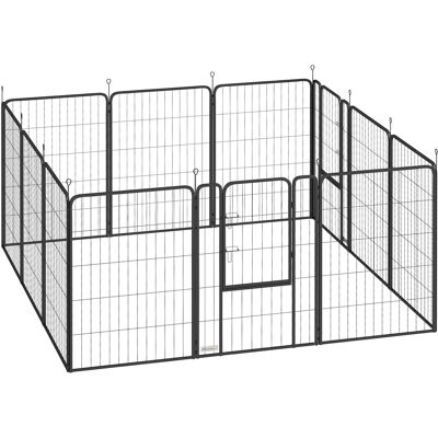 Pawhut Recinto per Cani Pieghevole in Acciaio con Picchetti per Interni ed Esterni, 68 x 100 cm, 12 Pannelli, Nero Aosom Italy Pawhut Recinto per Cani Pieghevole in Acciaio con Picchetti per Interni ed Esterni, 68 x 100 cm, 12 Pannelli, Nero Aosom Italy