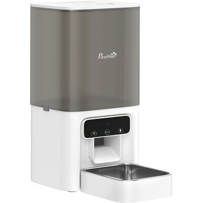 Pawhut Distributore Automatico di Cibo per Gatti 4.5L con APP e Registratore Vocale Aosom Italy Pawhut Distributore Automatico di Cibo per Gatti 4.5L con APP e Registratore Vocale Aosom Italy