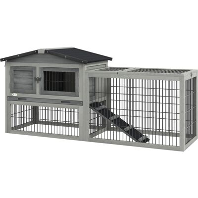 Pawhut Conigliera da Esterno in Legno di Abete con Rampa, Tetto Apribile Impermeabile, Vassoio Estraibile, Gabbia per Conigli, Piccoli Animali, Grigio Chiaro Aosom Italy Pawhut Conigliera da Esterno in Legno di Abete con Rampa, Tetto Apribile Impermeabile, Vassoio Estraibile, Gabbia per Conigli, Piccoli Animali, Grigio Chiaro Aosom Italy