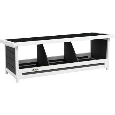 Pawhut Nido per Galline a 3 Aree con Base Rialzata e Tetto, in Legno e Bitume, 95x37x34 cm, Grigio Aosom Italy Pawhut Nido per Galline a 3 Aree con Base Rialzata e Tetto, in Legno e Bitume, 95x37x34 cm, Grigio Aosom Italy