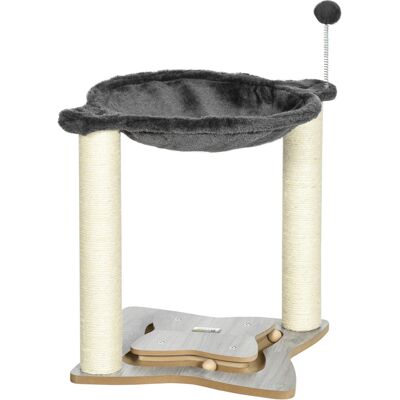 Albero per Gatti PawHut con Amaca, Pali in Sisal, Base MDF Albero per Gatti PawHut con Amaca, Pali in Sisal, Base MDF