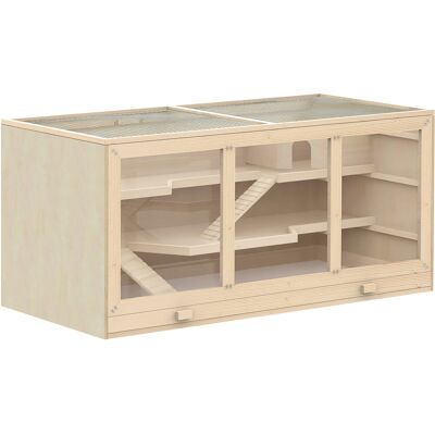 Pawhut Outsunny - Gabbia Criceto in legno Animali Piccoli Roditori - 115x60x58cm Pawhut Outsunny - Gabbia Criceto in legno Animali Piccoli Roditori - 115x60x58cm