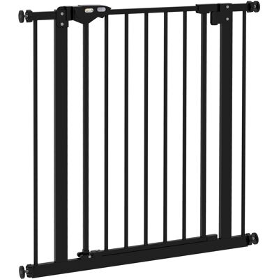 Pawhut Cancellino per Cani e Animali Domestici con Chiusura Automatica per Scale e Ingressi, 68x77 cm, Nero Aosom Italy Pawhut Cancellino per Cani e Animali Domestici con Chiusura Automatica per Scale e Ingressi, 68x77 cm, Nero Aosom Italy