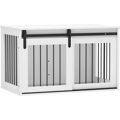 Pawhut Box per cani con porta scorrevole, ventilazione, pannello truciolare e acciaio, 98 x 58 x 61 cm, noce Aosom Italy Pawhut Box per cani con porta scorrevole, ventilazione, pannello truciolare e acciaio, 98 x 58 x 61 cm, noce Aosom Italy