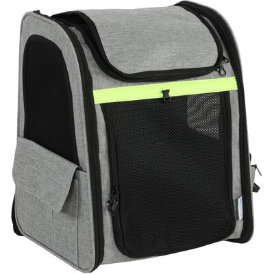 Pawhut Trasportino Espandibile per Gatti con con 5 Tasche e Striscia Riflettente, 33,5x28x42 cm, Grigio Chiaro Aosom Italy Pawhut Trasportino Espandibile per Gatti con con 5 Tasche e Striscia Riflettente, 33,5x28x42 cm, Grigio Chiaro Aosom Italy