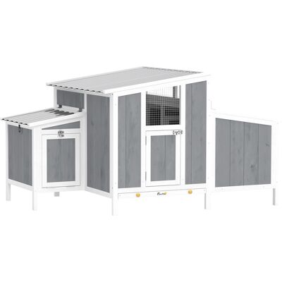 Pawhut Casetta per Galline con Porta Richiudibile e Nido, Pollaio con Tetto in PET Impermeabile, 145x90x92 cm, Grigio Aosom Italy Pawhut Casetta per Galline con Porta Richiudibile e Nido, Pollaio con Tetto in PET Impermeabile, 145x90x92 cm, Grigio Aosom Italy