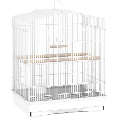 Pawhut Gabbia per Uccellini Portatile con Maniglia, Vassoio Estraibile e 5 Porte, Posatoi e Altalena, Bianco Aosom Italy Pawhut Gabbia per Uccellini Portatile con Maniglia, Vassoio Estraibile e 5 Porte, Posatoi e Altalena, Bianco Aosom Italy