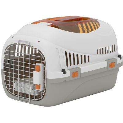 Pawhut Trasportino per Gatti e Cani Piccoli Fino 4 kg in Plastica con Finestra Superiore, 49x32x31 cm, Grigio Aosom Italy Pawhut Trasportino per Gatti e Cani Piccoli Fino 4 kg in Plastica con Finestra Superiore, 49x32x31 cm, Grigio Aosom Italy
