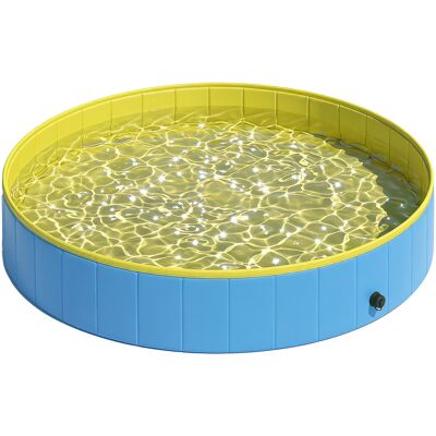 Pawhut Piscina Pieghevole per Cani per Taglie Grandi e Extra Grandi, con Fondo Antiscivolo per Anatre, Interno ed Esterno, 160x30 cm, Blu e Giallo Aosom Italy Pawhut Piscina Pieghevole per Cani per Taglie Grandi e Extra Grandi, con Fondo Antiscivolo per Anatre, Interno ed Esterno, 160x30 cm, Blu e Giallo Aosom Italy