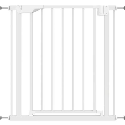 Pawhut Cancellino di Sicurezza per Bambini e Animali, Chiusura Automatica e Montaggio a Pressione, 76-82x76 cm, Bianco Aosom Italy Pawhut Cancellino di Sicurezza per Bambini e Animali, Chiusura Automatica e Montaggio a Pressione, 76-82x76 cm, Bianco Aosom Italy
