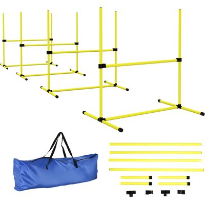 Pawhut Set 4 Ostacoli Agility Dog per Addestramento Cani ad Altezza Regolabile con Borsa da Trasporto, Giallo Aosom Italy Pawhut Set 4 Ostacoli Agility Dog per Addestramento Cani ad Altezza Regolabile con Borsa da Trasporto, Giallo Aosom Italy