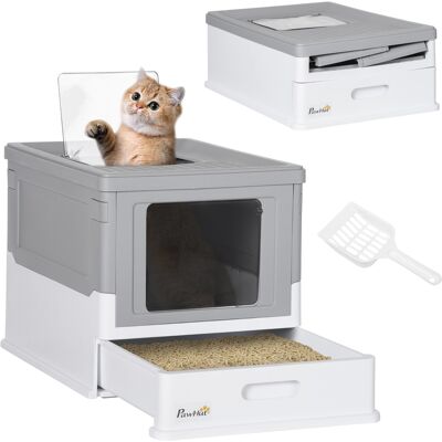 Pawhut Lettiera per Gatti Chiusa in PP a 2 Porte con Paletta e Vassoio Estraibile, 47.5x35.5x36.7 cm Aosom Pawhut Lettiera per Gatti Chiusa in PP a 2 Porte con Paletta e Vassoio Estraibile, 47.5x35.5x36.7 cm Aosom