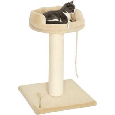 Pawhut Albero Tiragraffi per Gatti con Lettino e Pallina in Peluche e Palo in Sisal 55x55x83cm Beige Aosom Pawhut Albero Tiragraffi per Gatti con Lettino e Pallina in Peluche e Palo in Sisal 55x55x83cm Beige Aosom