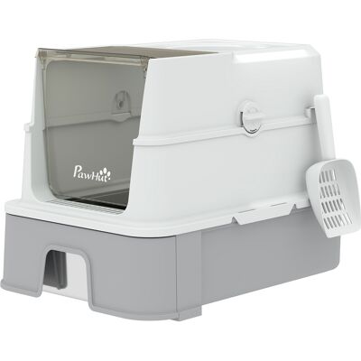 Pawhut Lettiera per Gatti con Coperchio Rimovibile, Cassetto Scorrevole, Paletta, 2 Sacchetti Filtranti e Pedale, 60x40x45 cm, Grigio Aosom Italy Pawhut Lettiera per Gatti con Coperchio Rimovibile, Cassetto Scorrevole, Paletta, 2 Sacchetti Filtranti e Pedale, 60x40x45 cm, Grigio Aosom Italy