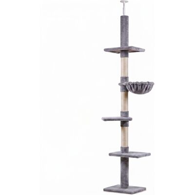 Albero per Gatti Pawhut - Multi livello regolabile in Sisale e Peluche Albero per Gatti Pawhut - Multi livello regolabile in Sisale e Peluche